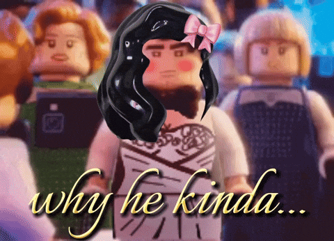 Why He Kinda Is Written On A Picture Of A Lego Figure GIF