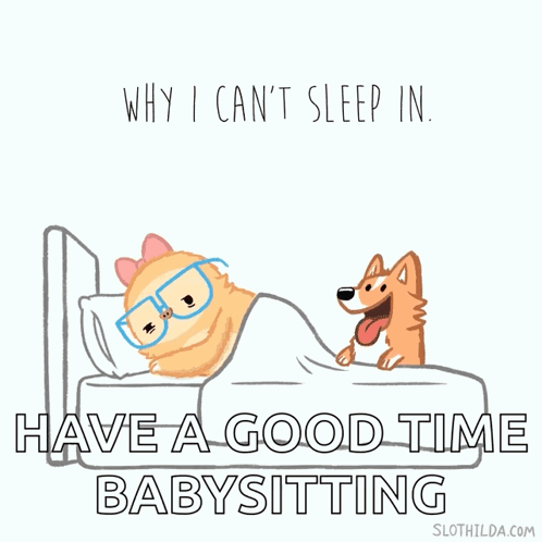 Why I Can't Sleep Babysitting Poster GIF