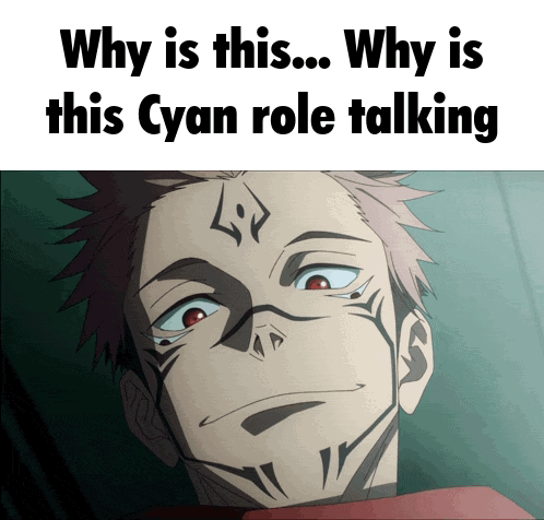Why Is This Why Is This Cyan Role Talking With A Picture Of A Person GIF