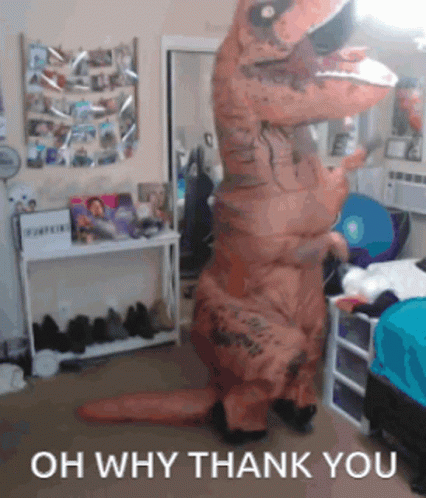 Why Thank You Dinosaur GIF
