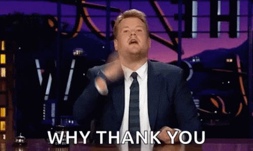 Why Thank You James Corden GIF