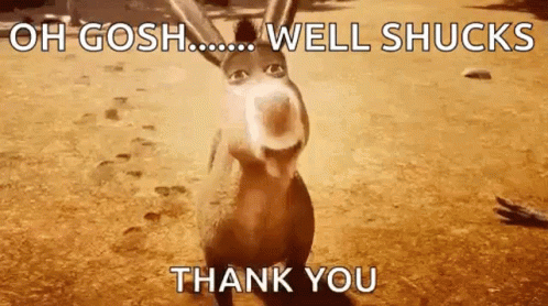 Why Thank You Oh Gosh Donkey GIF