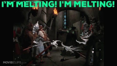 Wicked Witch Melting Green Calligraphy GIF