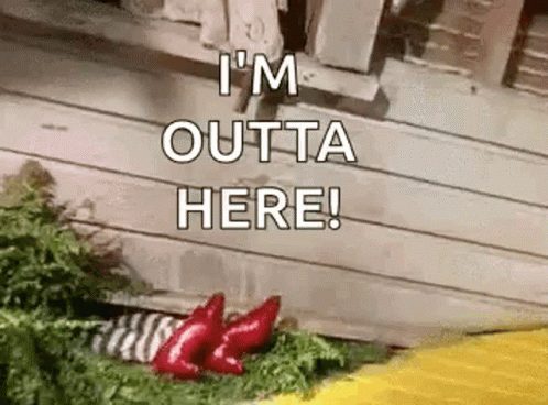 Wicked Witch Melting I'm Outta Here GIF