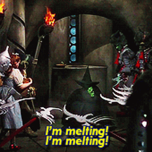Wicked Witch Melting Yellow Calligraphy GIF