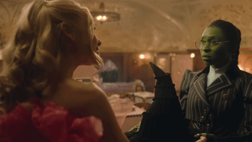 Wicked Witch Of The West Looking At Glinda GIF