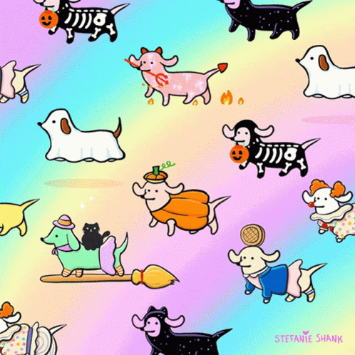 Wiener Wednesday Colorful Dogs GIF