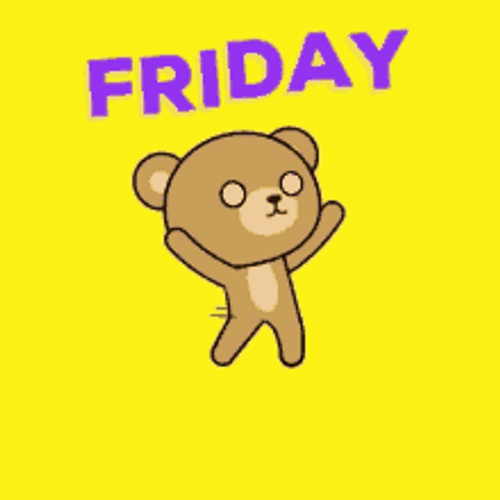 Wiggling Teddy Bear Happy Friday Dance GIF
