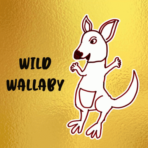 Wild Wallaby Kangaroo Drawing GIF