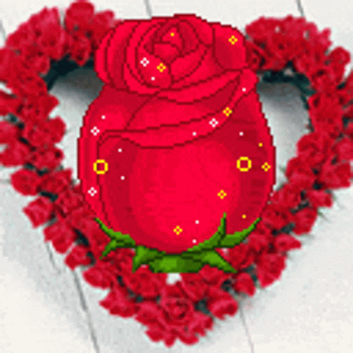 Wildflower Heart Bloom Pixel Art GIF