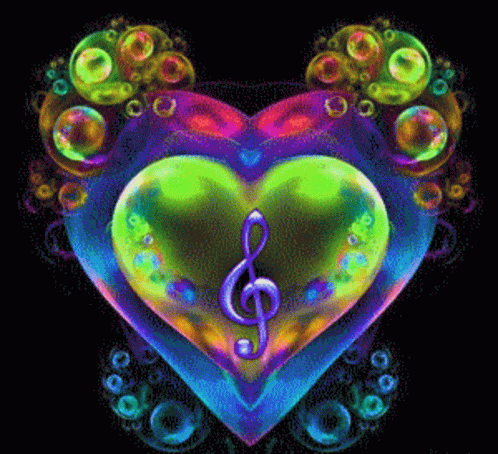 Wildflower Heart Music Rainbow Art GIF