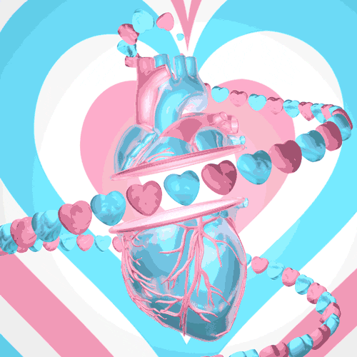 Wildflower Heart Organ Trippy Pastel Art GIF