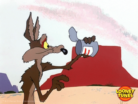 Wile E Coyote Funny Eating Empty Can GIF