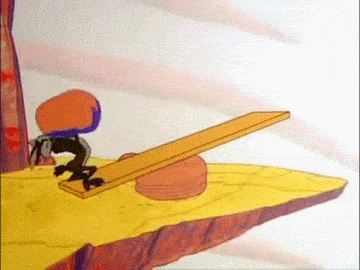 Wile E Coyote Throw Rock Plank Fail GIF