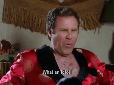 Will Ferrel Reacting To Being Stupid And Loser GIF