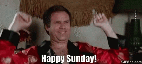 Will Ferrell Celebrating Happy Sunday GIF