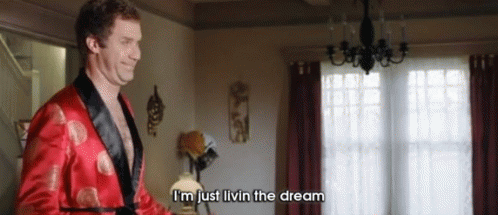Will Ferrell In Robe Living The Dream GIF