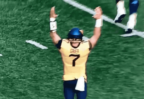 Will Grier Mountaineers Player Holding Up His Hands GIF