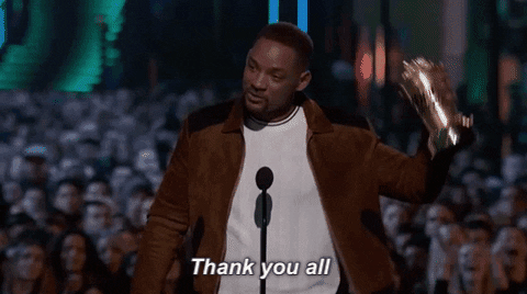 Will Smith Saying Thank You All GIF