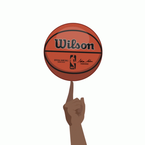 Wilson Basketball Held by Finger