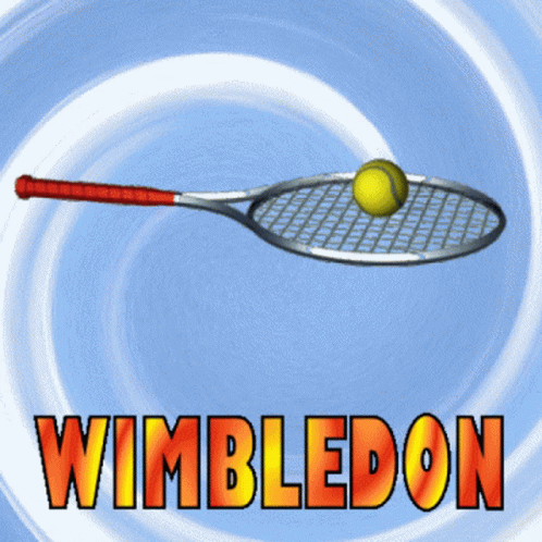 Wimbledon Tennis Racket And Ball GIF
