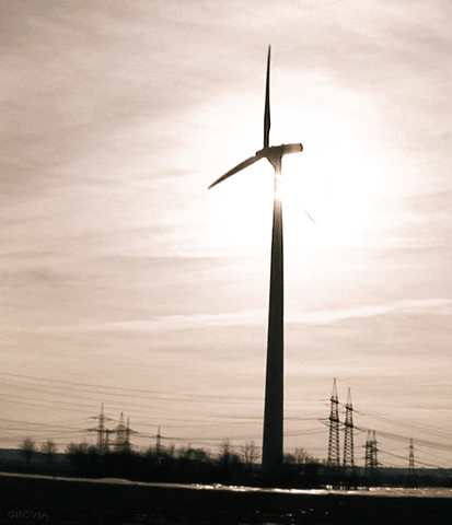 Wind Turbine Generator Silhouette GIF