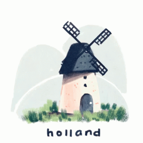 Windmill With Holland Text GIF