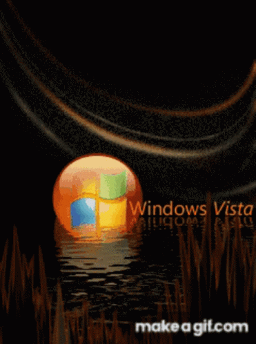 Windows Vista Logo Floating In Water GIF
