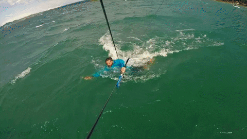 Windsurfing Man Swims GIF
