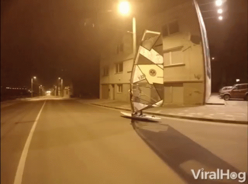 Windsurfing On Streets GIF