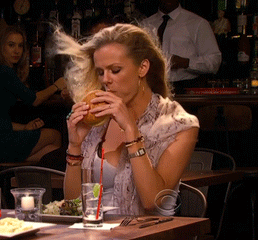 Windy Effect Eating Burger GIF