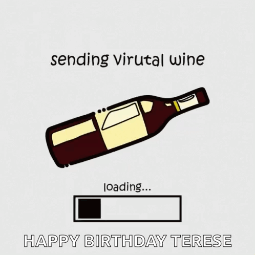 Wine Bottle On Birthday Card For Terese GIF