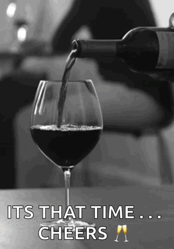 Wine Bottle Poured Into Glass Cheers GIF