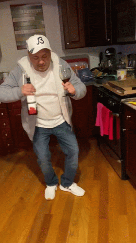 Wine Time Drinking Wine Happy Dance GIF
