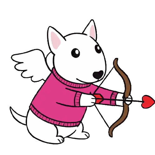 Winged Bull Terrier with Bow and Arrow