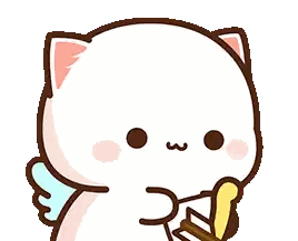 Winged Cat Holding Heart