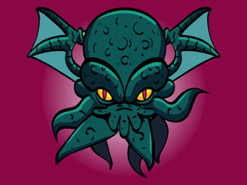 Winged Cosmic Entity Cthulhu Animation GIF