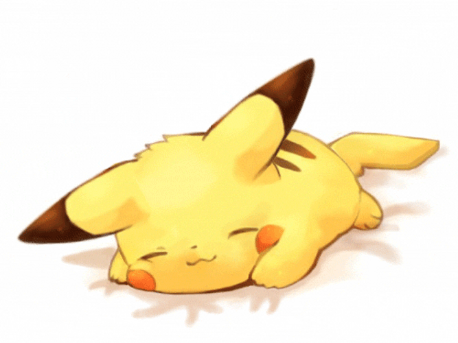 Winking Laying Pikachu GIF