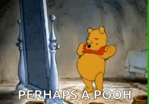 Winnie Pooh Before Mirror Saying Perhaps a Pooh