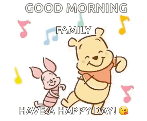 Winnie the Pooh and Piglet Dancing Good Morning