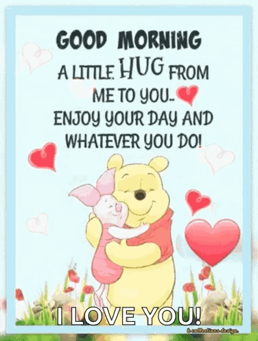 Winnie the Pooh and Piglet Hugging