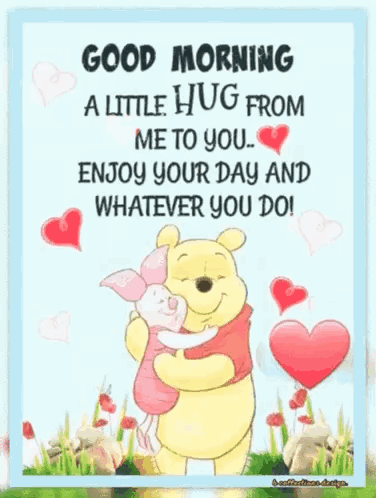 Winnie the Pooh and Piglet Hugging