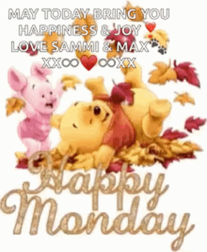 Winnie the Pooh and Piglet Laying on Leaves