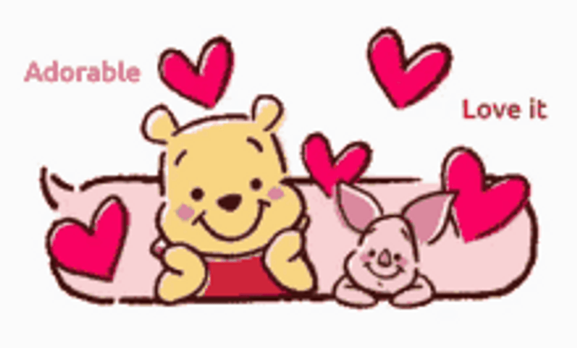 Winnie The Pooh And Piglet Love It Sticker GIF