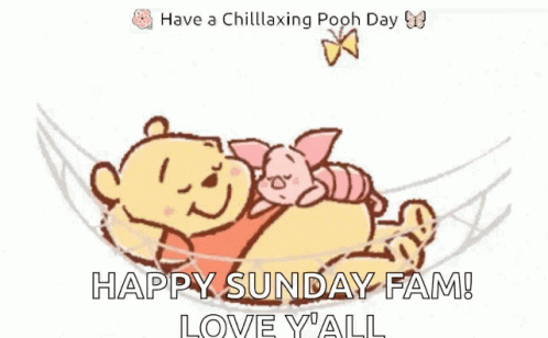 Winnie The Pooh And Piglet Sleeping In Hammock Sunday GIF