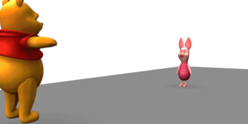 Winnie The Pooh And Piglet Standing Together GIF
