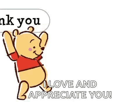 Winnie the Pooh and Piglet Waving Saying Thank You