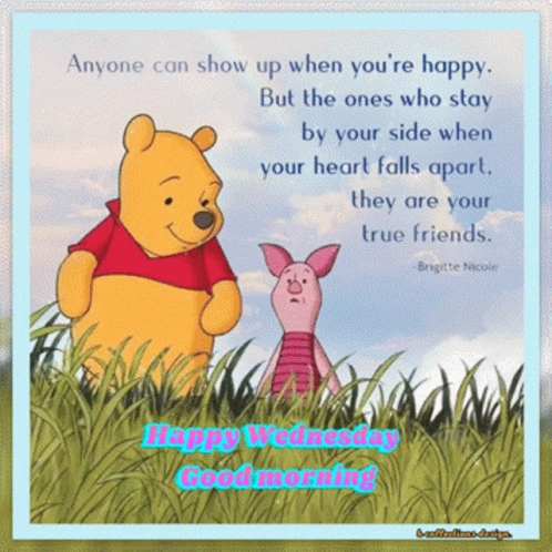 Winnie the Pooh and Piglet With Quote