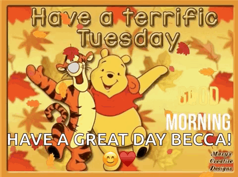 Winnie the Pooh and Tigger Say Have a Terrific Tuesday