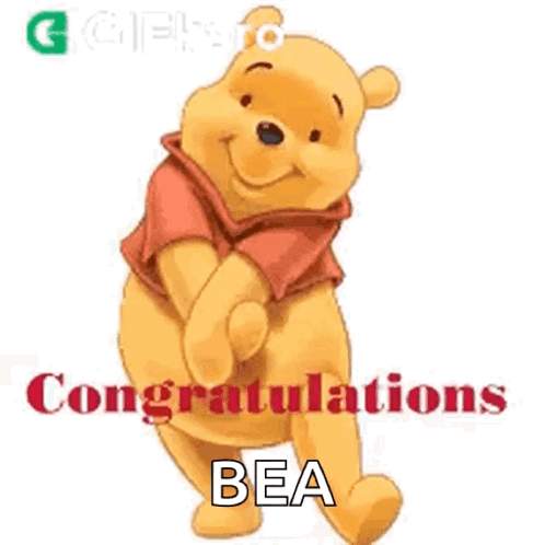 Winnie the Pooh Congratulating Bea
